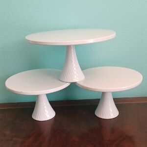 3 White Cake / Muffin / Dessert Stand Set 6850